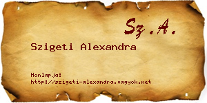 Szigeti Alexandra névjegykártya